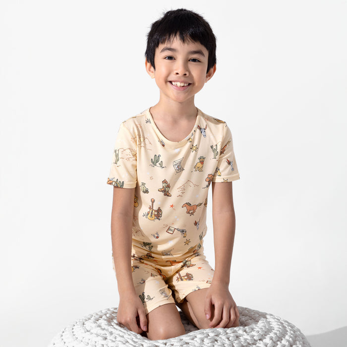 Cowboy Bamboo Kids Pajama Short Set