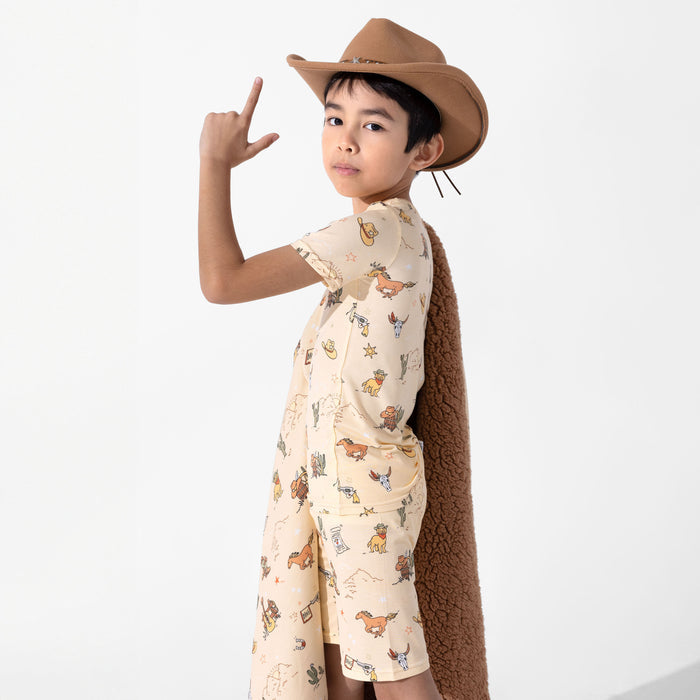 Cowboy Bamboo Kids Pajama Short Set