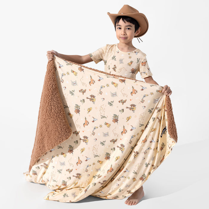 Cowboy Bamboo Sherpa Blanket