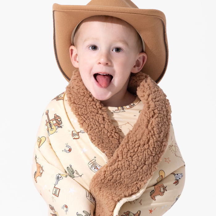 Cowboy Bamboo Sherpa Blanket