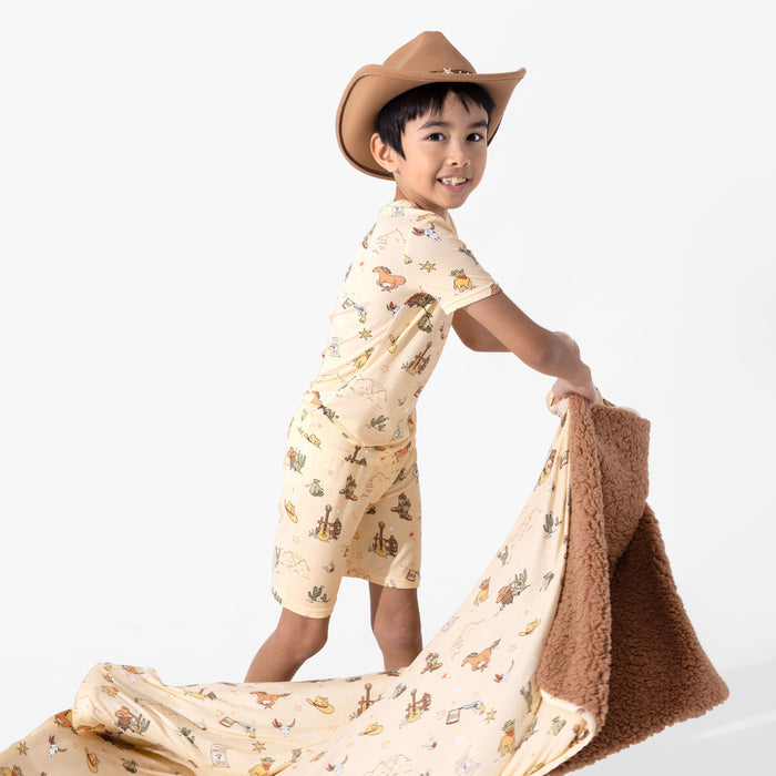 Cowboy Bamboo Sherpa Blanket