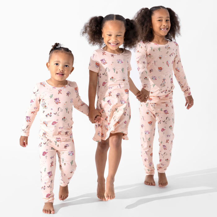Cowgirl Bamboo Girls' Short Sleeve Dress