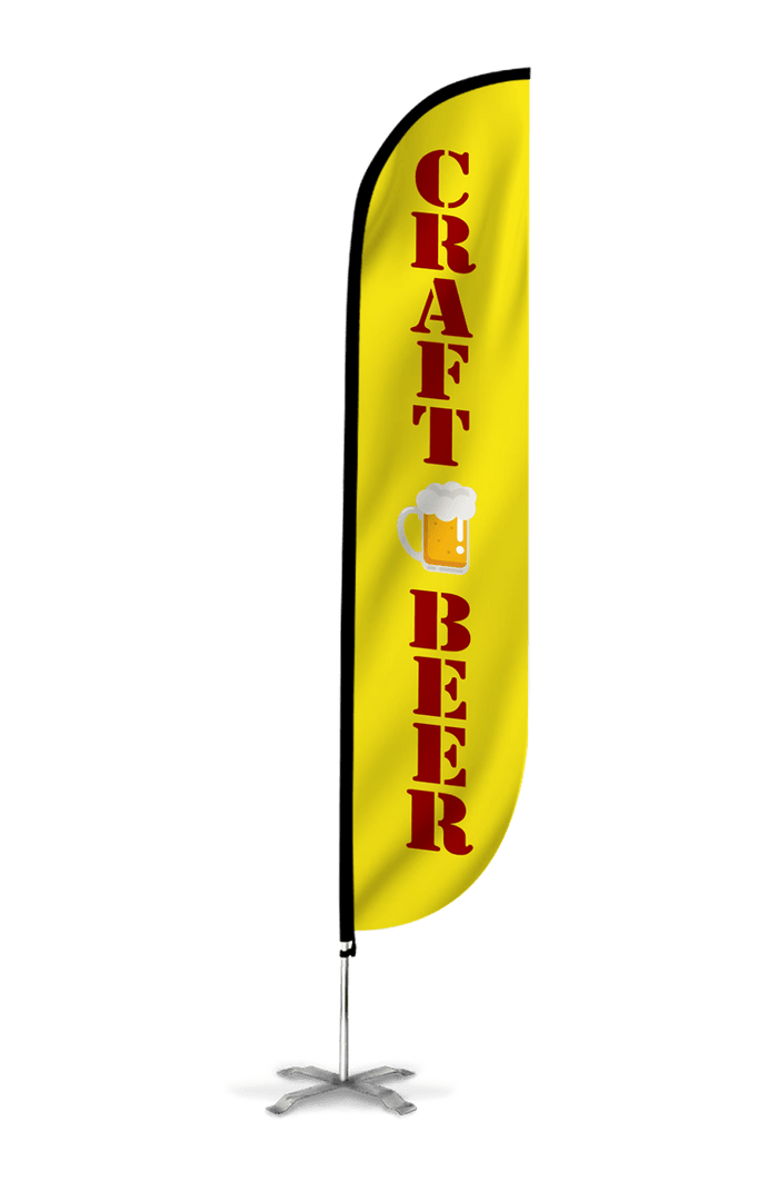 Craft Beer Feather Flag Yellow
