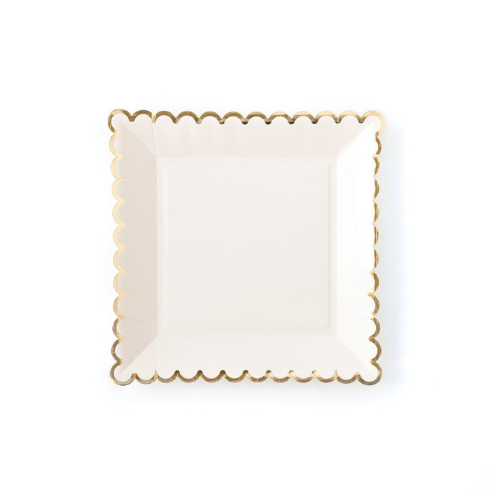 Cream Scallop Plates
