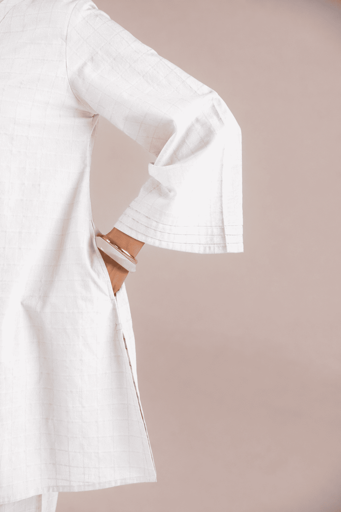 Crisp White Solid Checks Co - ord Set - Tara - C - Tara