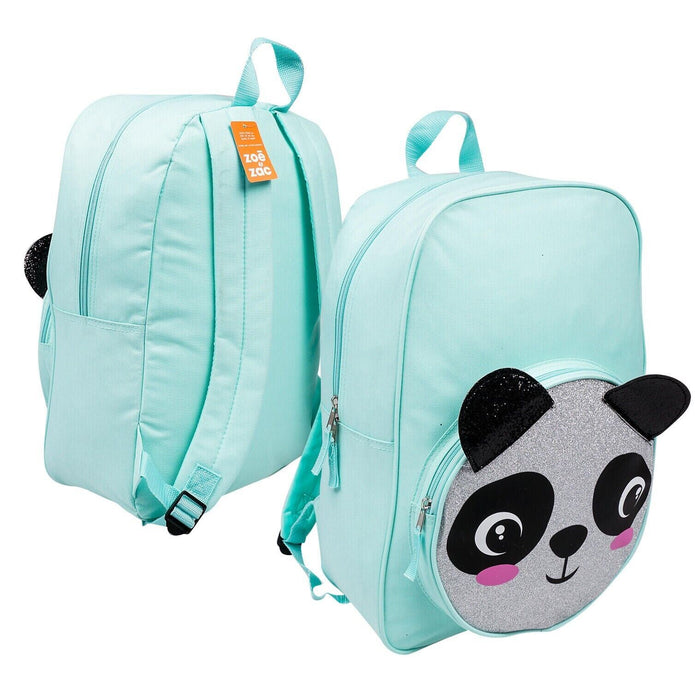 Critter Series Panda Backpack 16" Turquoise Cute Animal School Travel Bookbag