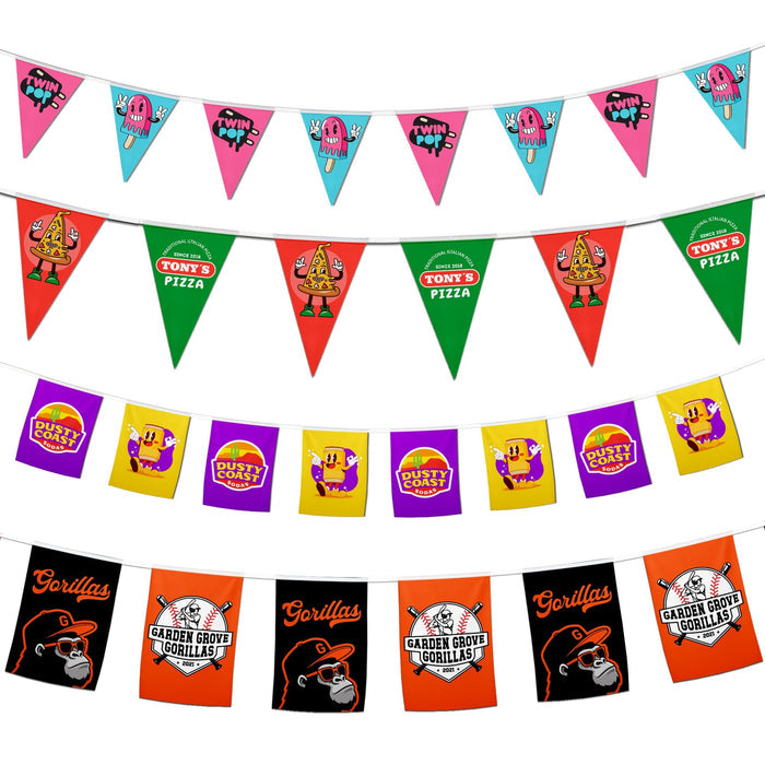 Custom Double-Sided Print String Pennant Flags