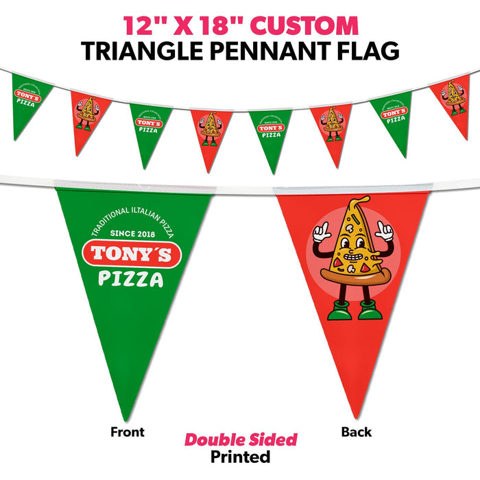 Custom Double-Sided Print String Pennant Flags