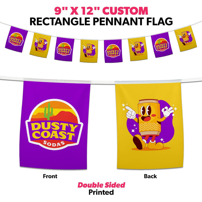 Custom Double-Sided Print String Pennant Flags
