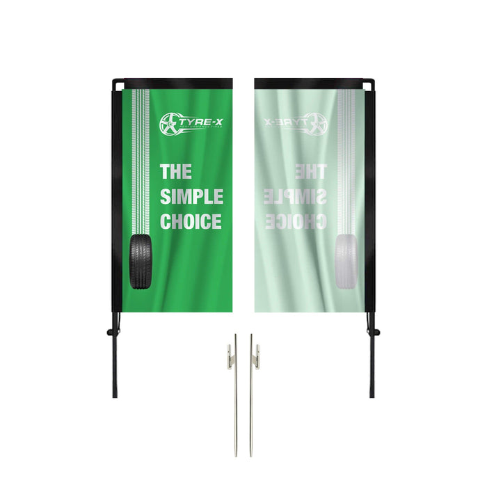 5ft / Single-Sided / Ground Spike Pole Set