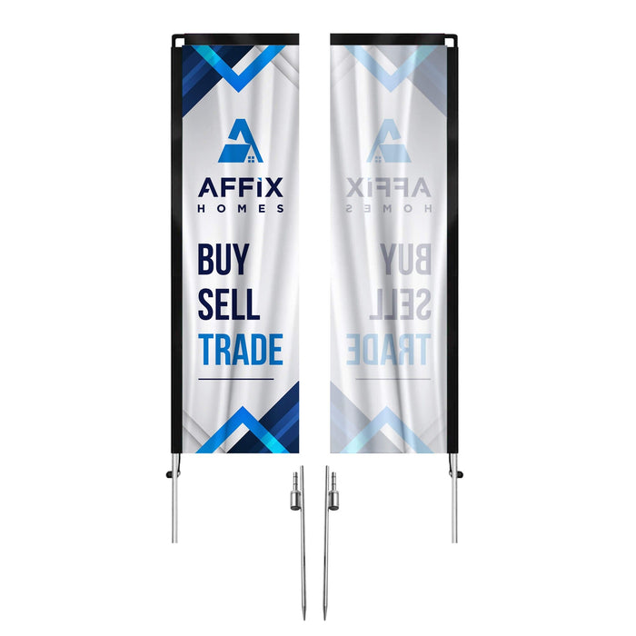 8ft / Single-Sided / Ground Spike Pole Set