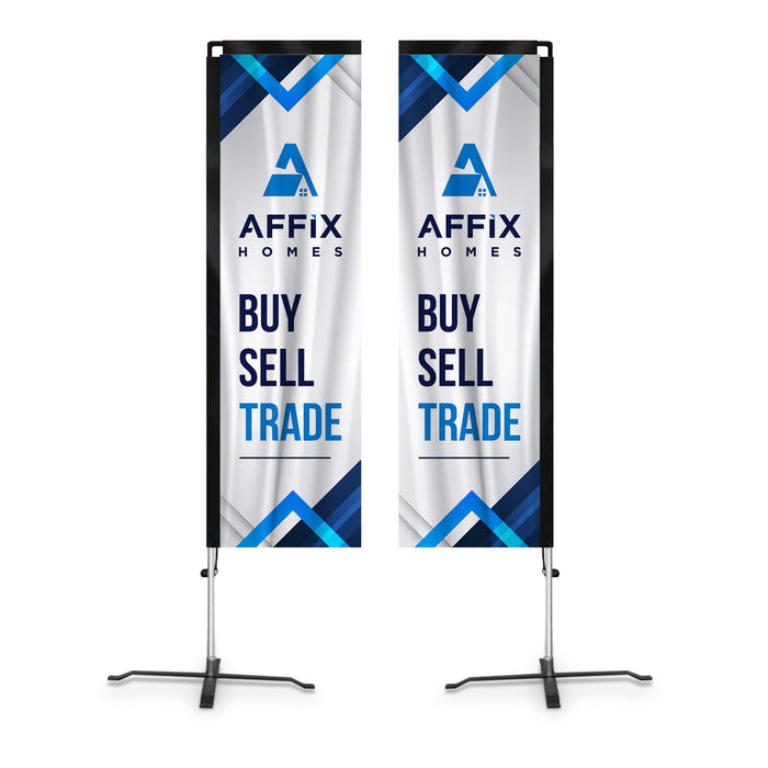 8ft / Double-Sided / X-Stand Pole Set