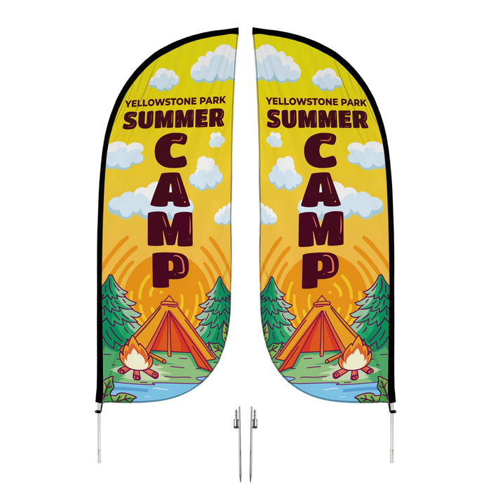 12ft Tall / Double-Sided / Ground Spike Pole Set