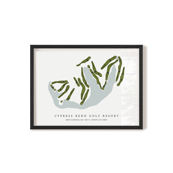 Cypress Bend Golf Resort | Golf Course Map | Black Frame