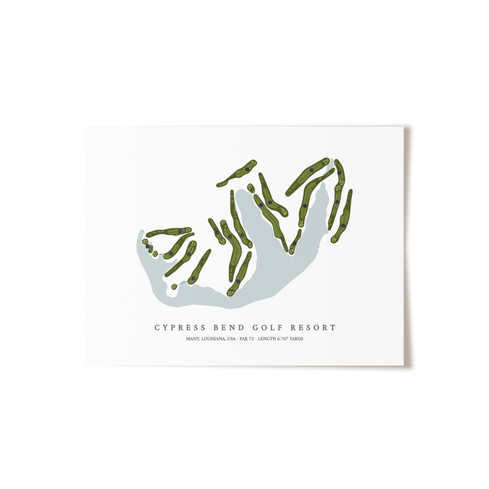 Cypress Bend Golf Resort | Golf Course Map | Unframed