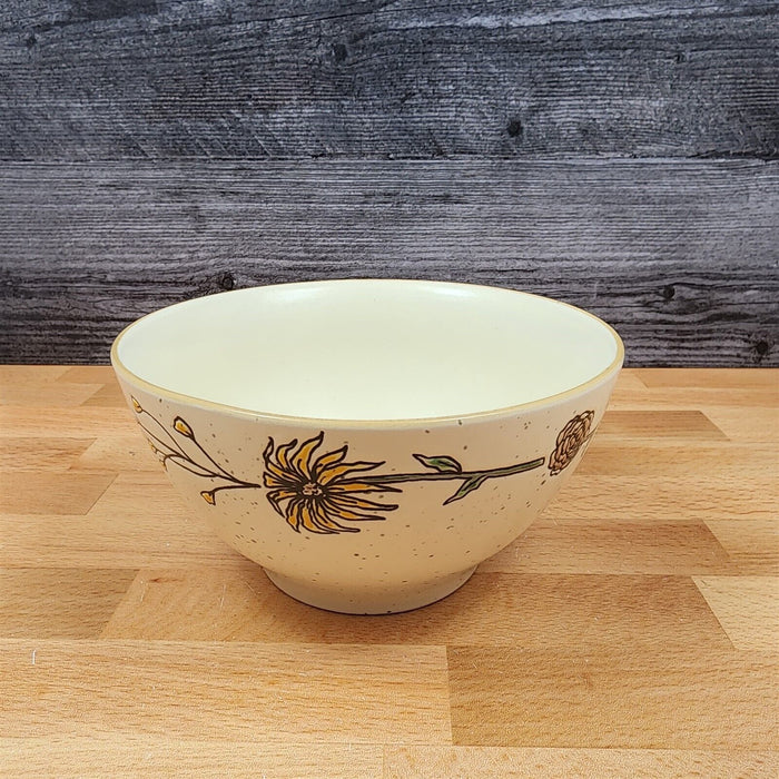 Daisy Spring Flower Festive Bowl 6" Floral Soup Ceramic Serving Dish Blue Sky