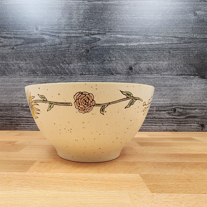 Daisy Spring Flower Festive Bowl 6" Floral Soup Ceramic Serving Dish Blue Sky