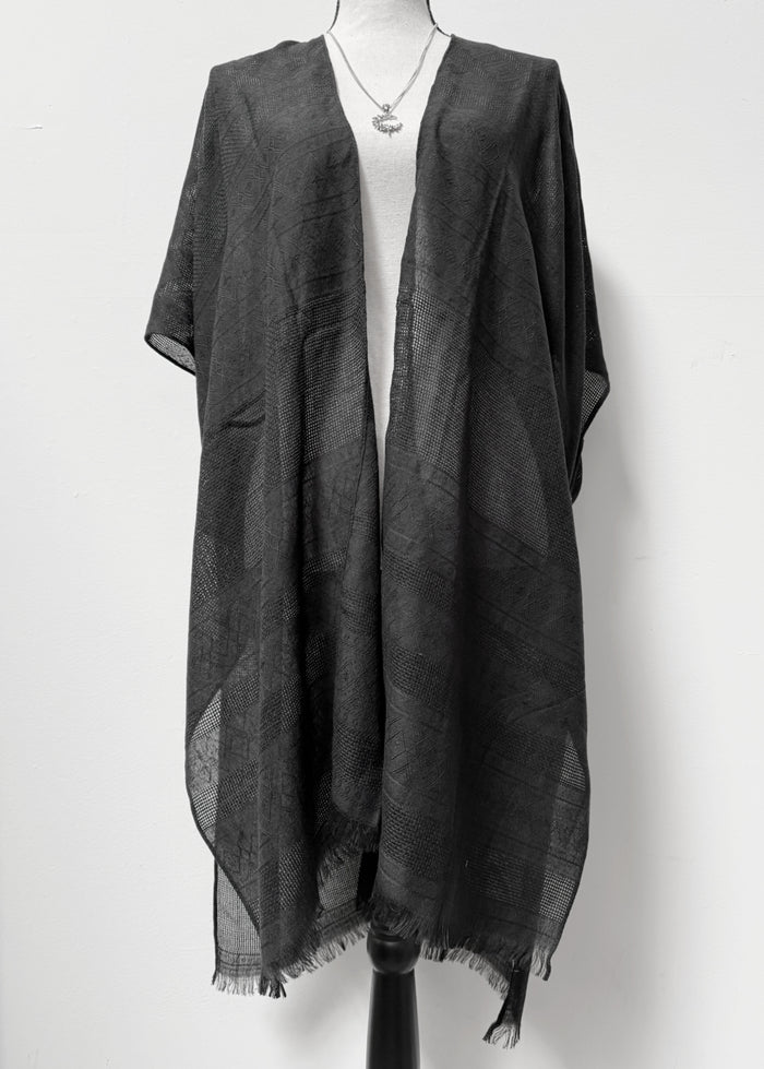 Dark Geometry Shawl Cardigan