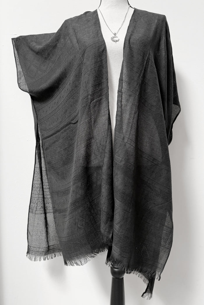 Dark Geometry Shawl Cardigan