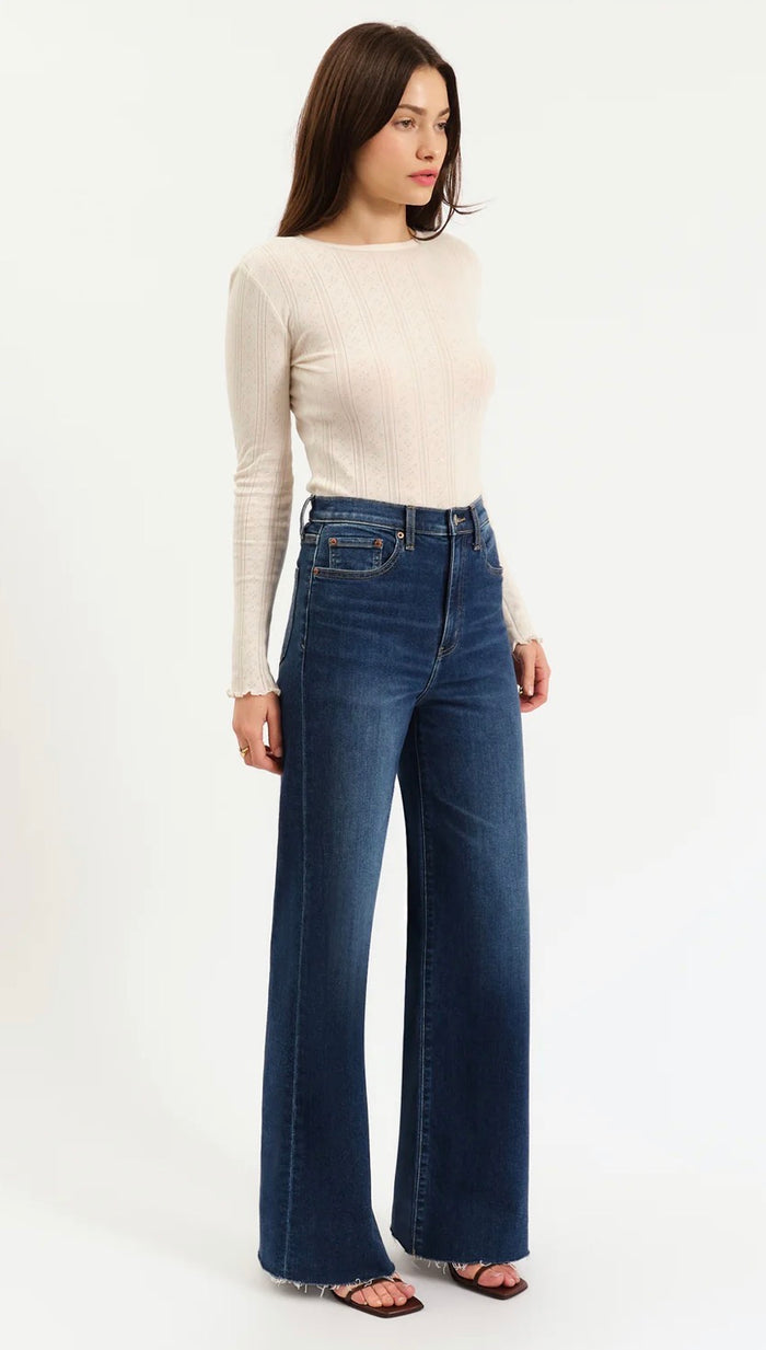 DAZE FAR OUT W/OUT SEAMING - HIGH RISE WIDE LEG-WATERFALL