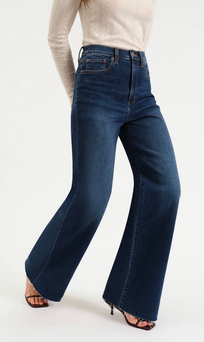 DAZE FAR OUT W/OUT SEAMING - HIGH RISE WIDE LEG-WATERFALL