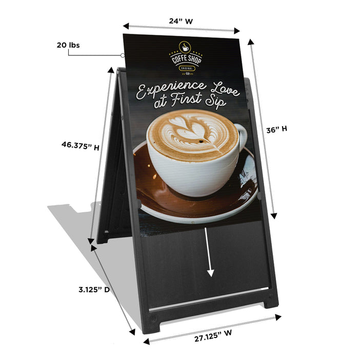 Deluxe Custom Plastic A-Frame Sign 24in x 36in