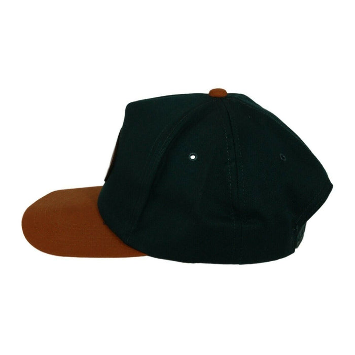 Diener Seeds Farming Hat 5 Panel Ball Cap Snapback Leather Logo Hunter Green