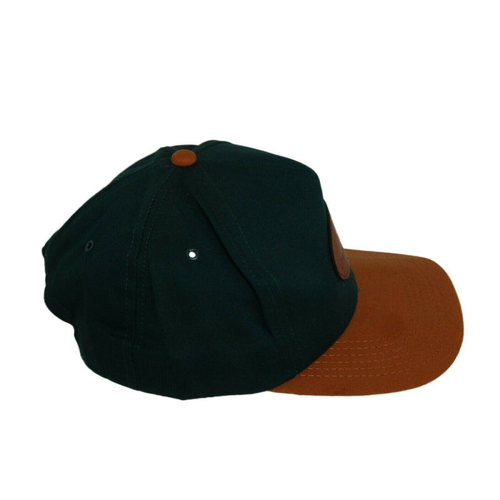 Diener Seeds Farming Hat 5 Panel Ball Cap Snapback Leather Logo Hunter Green