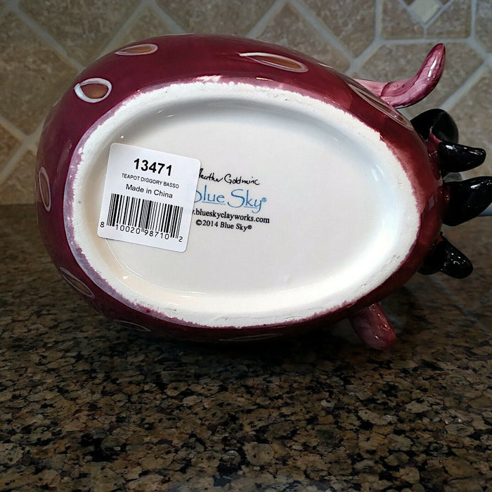 Diggory Basso Rooster Teapot Decorative Decor Blue Sky By Heather Goldminc