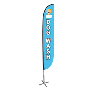 Dog Wash Feather Flag Blue