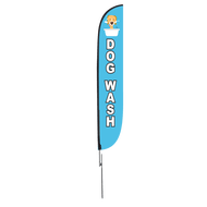 Dog Wash Feather Flag Blue