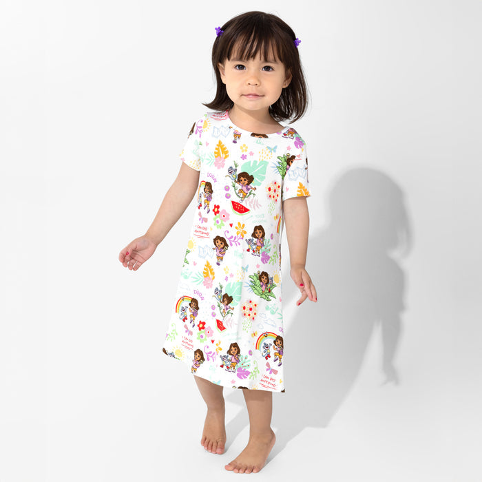 Dora: Tropical Dreams Bamboo Girls' Short Sleeve Dress