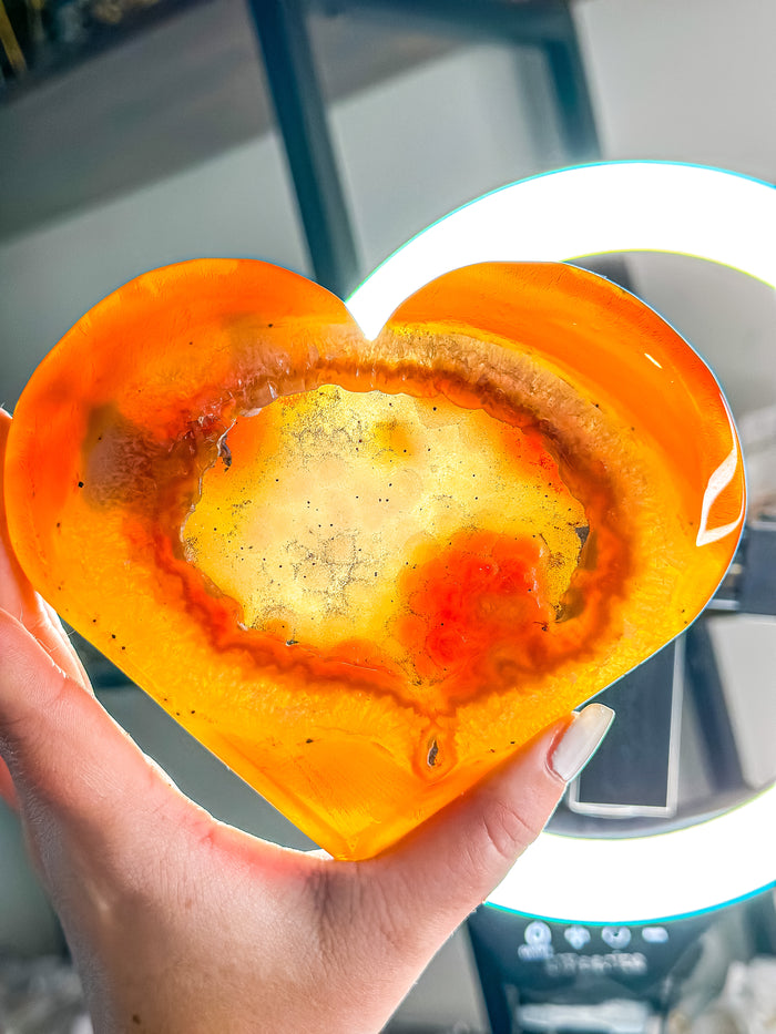 Druzy Carnelian Statement Heart #1