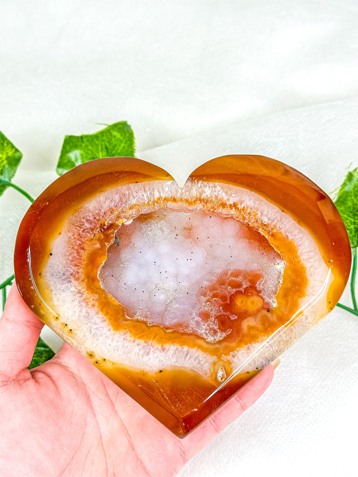 Druzy Carnelian Statement Heart #1