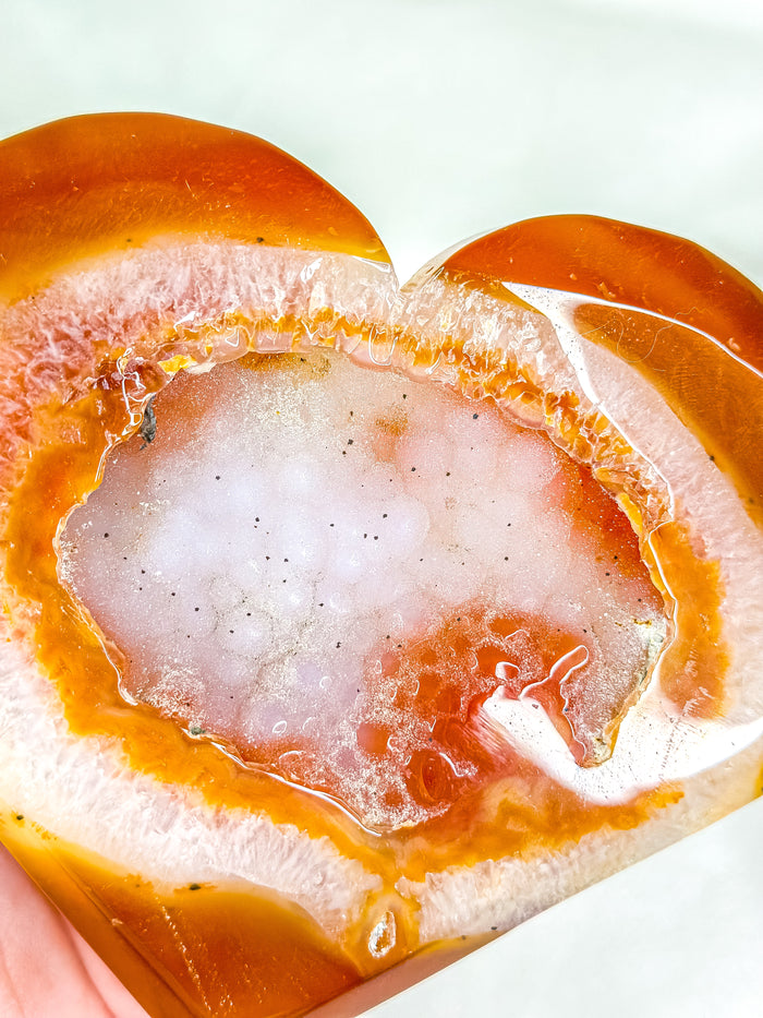 Druzy Carnelian Statement Heart #1