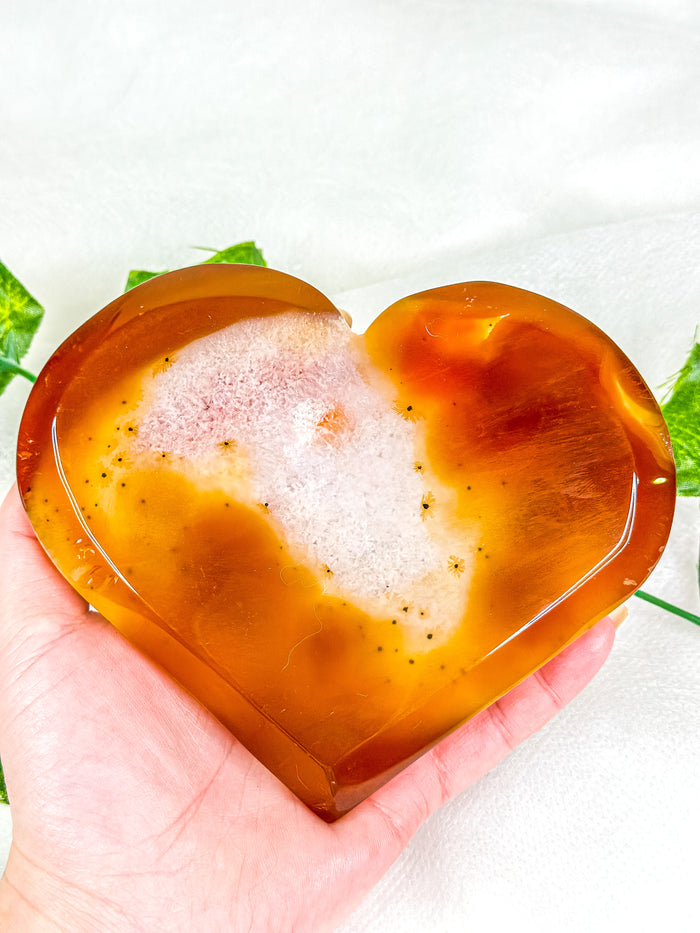 Druzy Carnelian Statement Heart #1