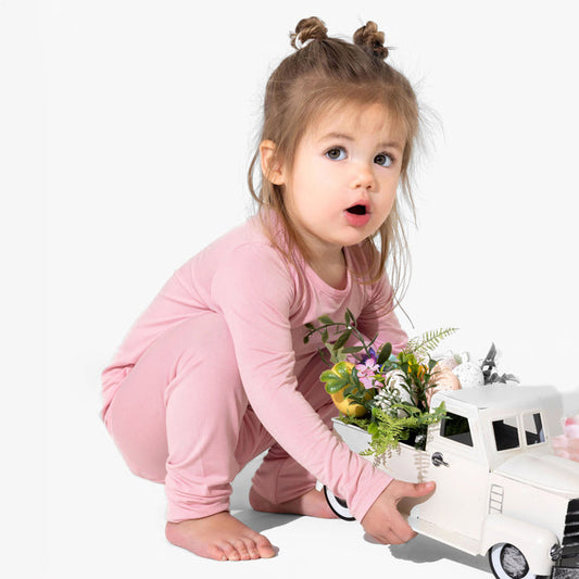 Dusty Rose Bamboo Kids Pajamas