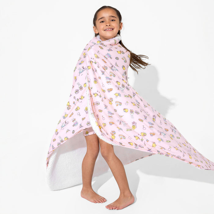 Easter Bunny Pink Bamboo Blanket