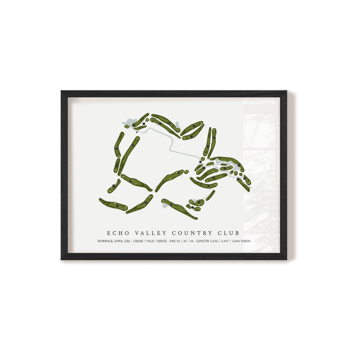 Echo Valley Country Club | Golf Course Map | Black Frame