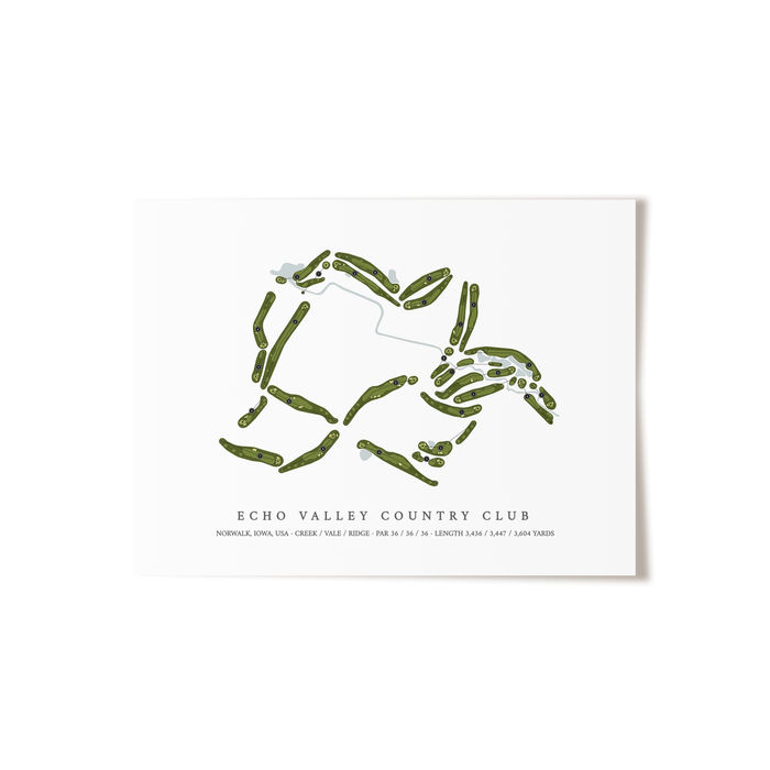 Echo Valley Country Club | Golf Course Map | Unframed