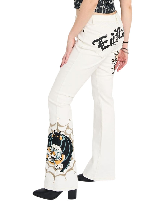 Ed Hardy Bat Skull Bootcut Jean Embroidered - WEHD8800-12
