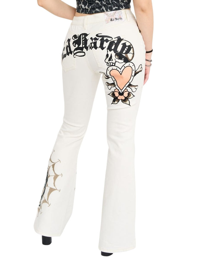 Ed Hardy Bat Skull Bootcut Jean Embroidered - WEHD8800-12