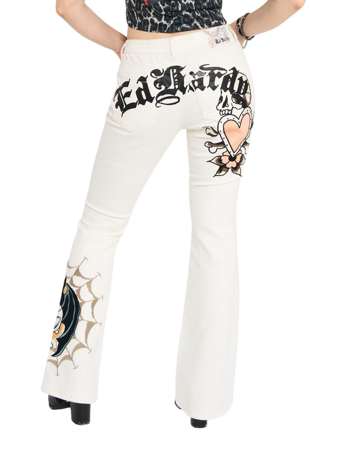 Ed Hardy Bat Skull Bootcut Jean Embroidered - WEHD8800-12