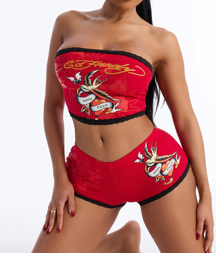 Ed Hardy Born Free Swallows Tube Top - EHW0013-1