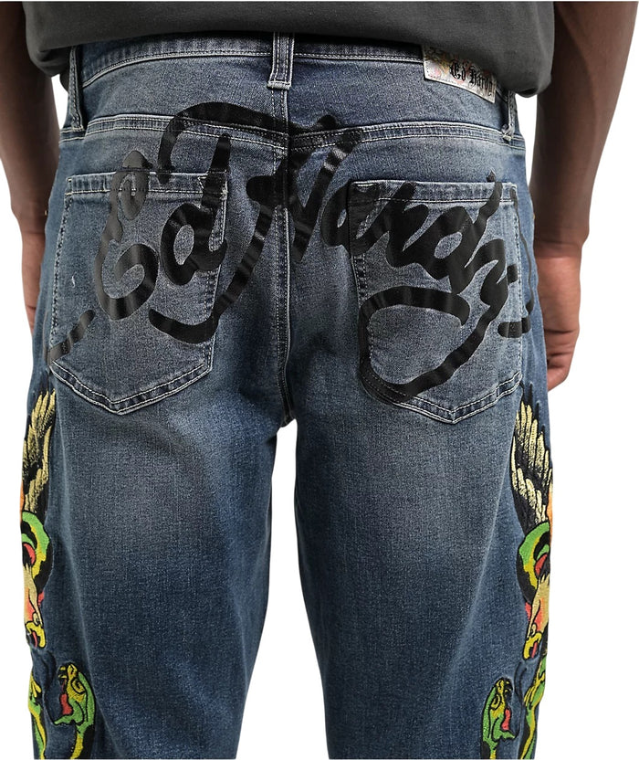 Ed Hardy Eagle Snake Slim Straight Denim Jeans - MEHD8301-8