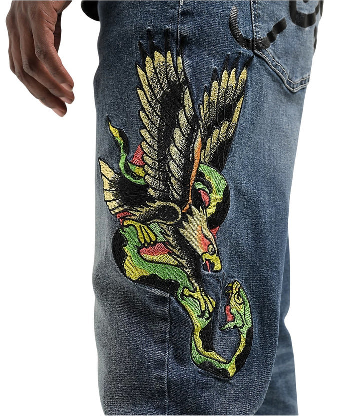 Ed Hardy Eagle Snake Slim Straight Denim Jeans - MEHD8301-8