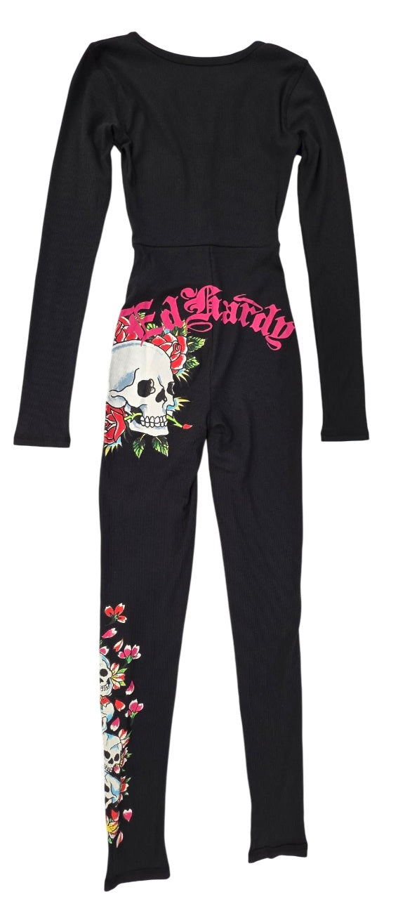 Ed Hardy Flower Skull Long Sleeve Pajama - EHW9004-1FN