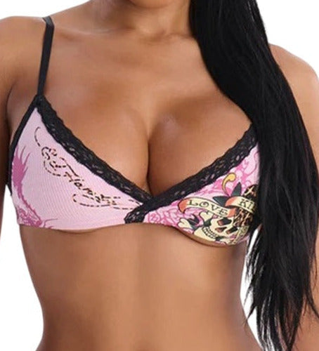 Ed Hardy Love Kills Slowly Leopard Skull Bralette - EHW0014-1