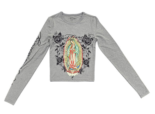 Ed Hardy Mary Long Sleeve Crop Shirt - EHW1419-1