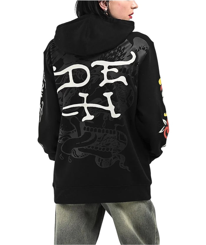 Ed Hardy Men's Tiger Head Rhinestone Hoodie - EHM1300-85RS